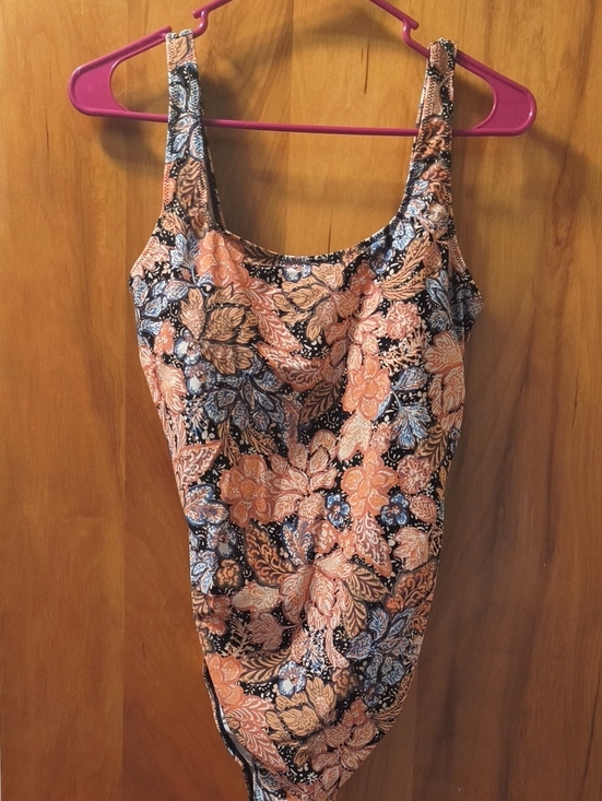 Other - A Pea In The Pod Floral Print  One-Piece Swimsuit - Peach & Blue
